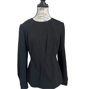 M.M LaFleur Black Long Sleeve Top Stretch Minimalist Work Blouse M